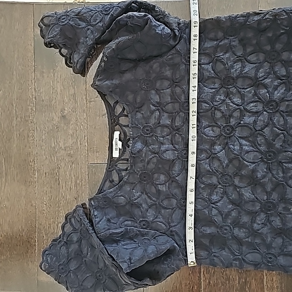 BB Dakota Black Floral Lace Tunic Dress / Swim Cover-Up – Medium - Picture 6 of 6